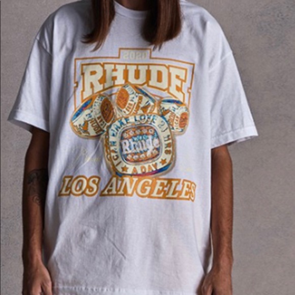 RHUDE X Los Angeles Lakers championship ring tee